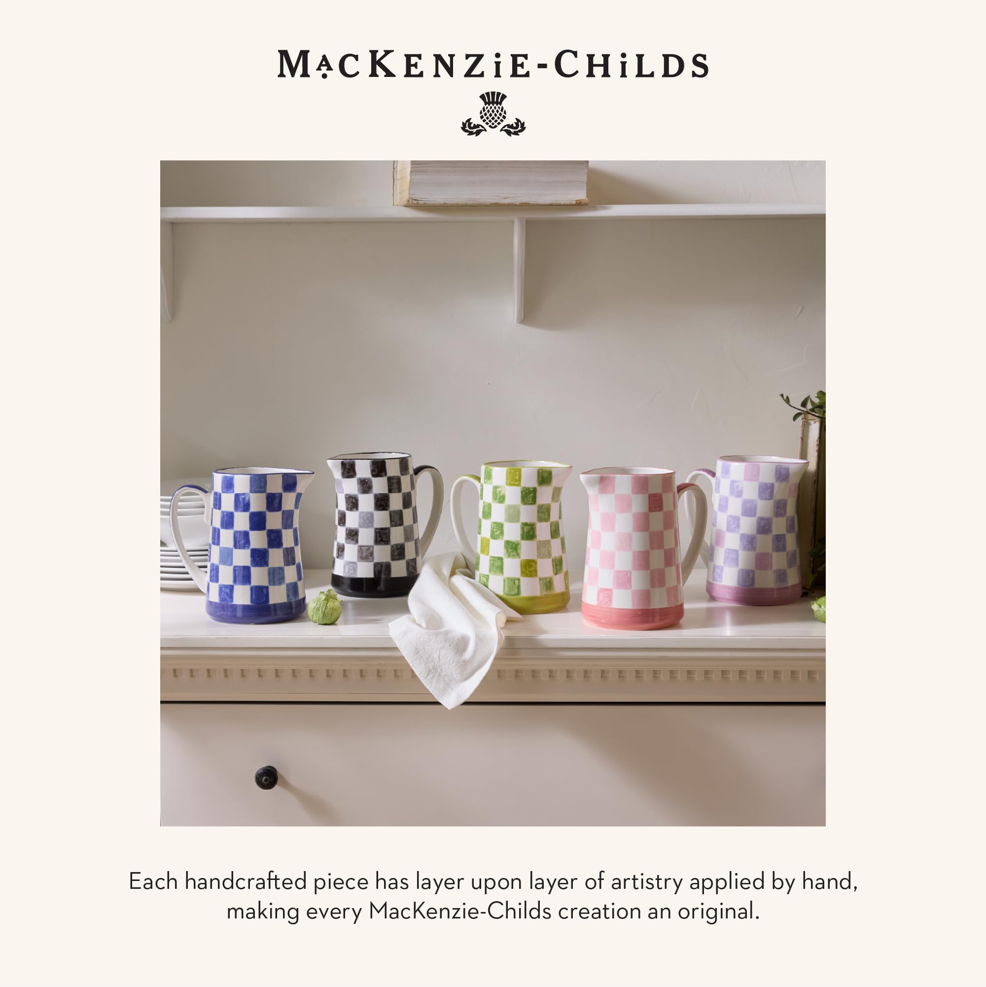 Amazon.com: MACKENZIE-CHILDS Stoneware Pitcher with Spout